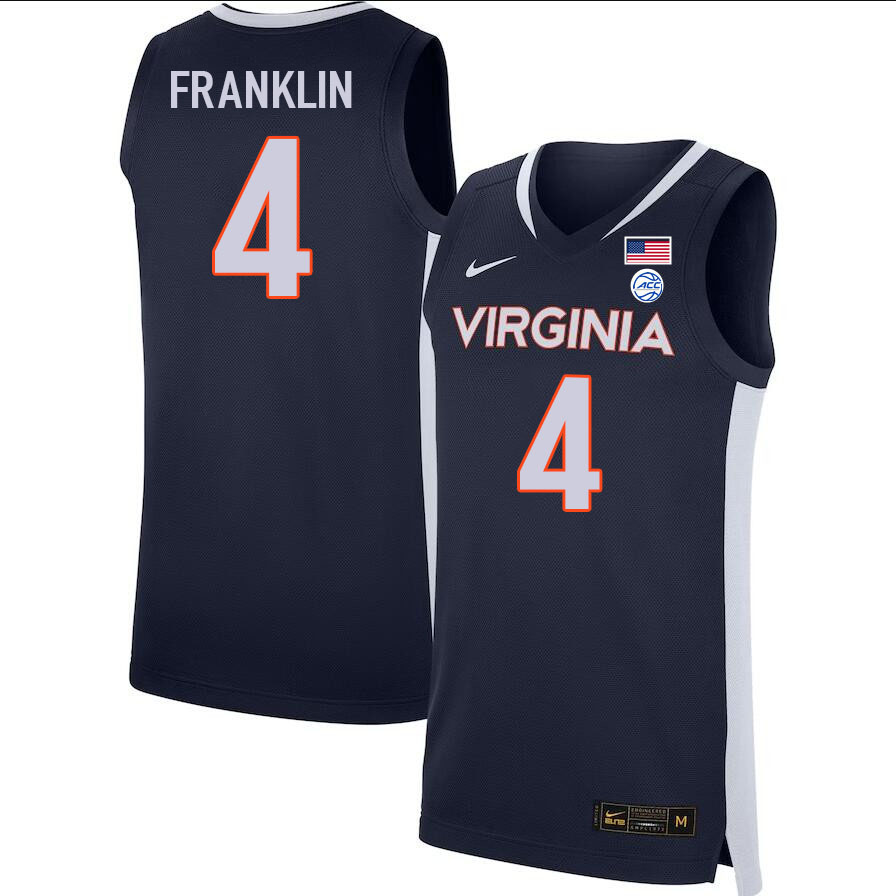 Men #4 Armaan Franklin Virginia Cavaliers College 2022-23 Stitched Basketball Jerseys Sale-Navy - Click Image to Close